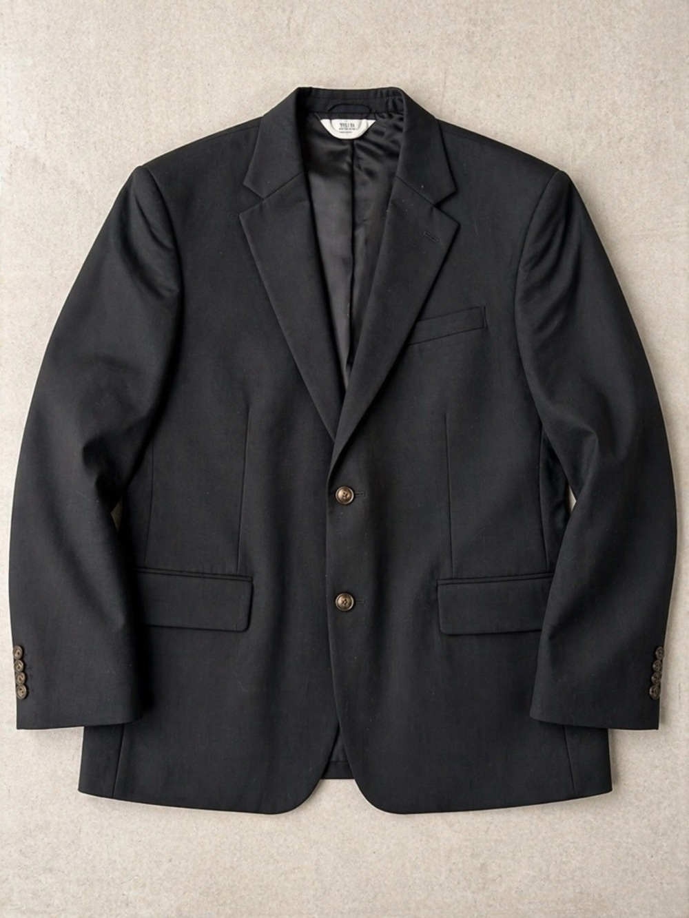 Dockers Mens Blazer 46R Black 100% Wool Two Button Suit Jacket Versini